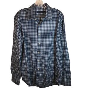 Ralph Lauren long sleeve button down shirt sz L purple pony purple green check